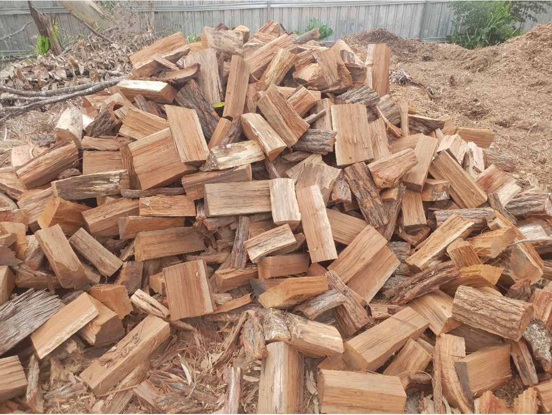 Pile of split hardwood firewood